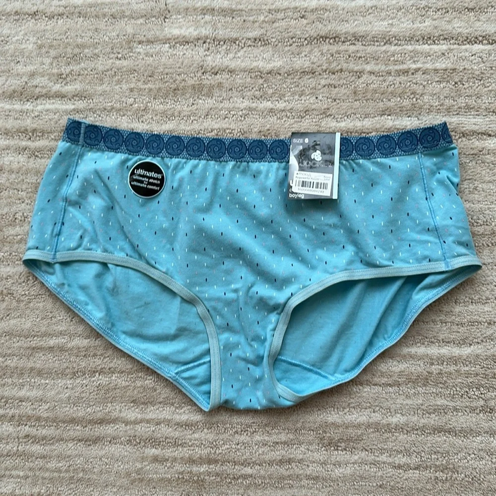 3 pairs of Jockey Panties Hip Brief, Hi-Cut, Boy Leg High-Waisted Briefs Size 6